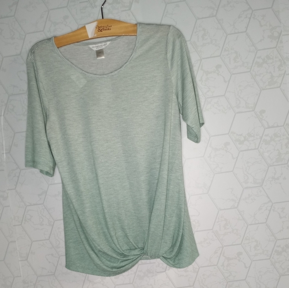 Christopher & Banks twist hem stripe top - Picture 4 of 8